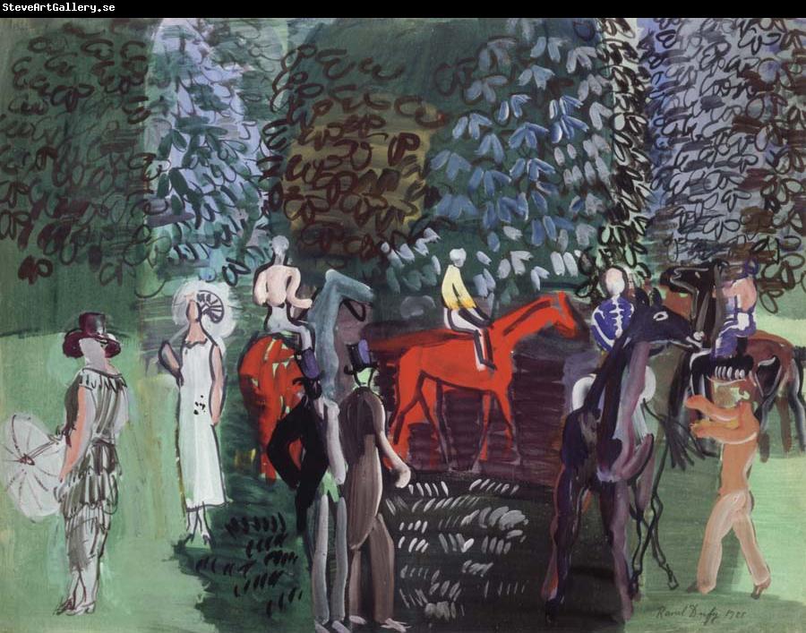 Dufy Raoul Chevaux Jockeys Elegantes au Bois